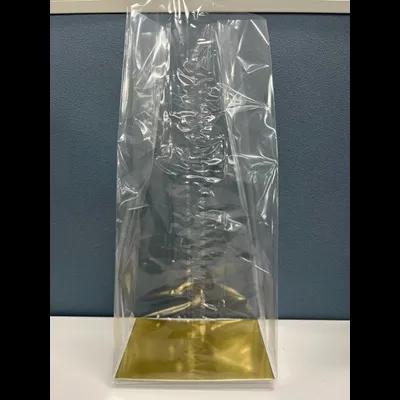 Bag 5X3.25X13 IN Cellophane Clear Gold Cardboard Bottom 500/Case
