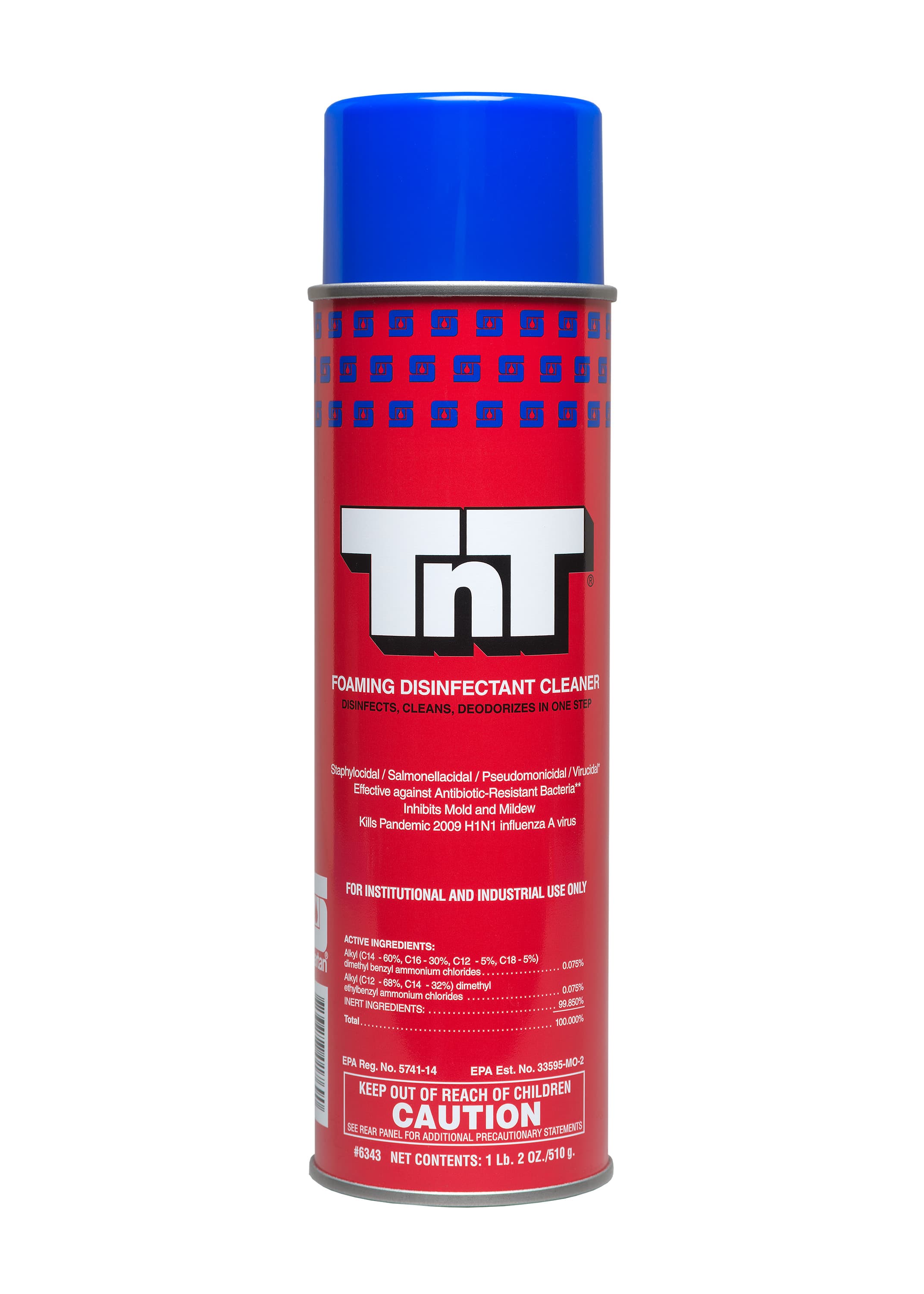 TnT® Type 1 Mint Disinfectant Cleaner 20 OZ Multi Surface Alkaline Aerosol RTU Foam 12/Case