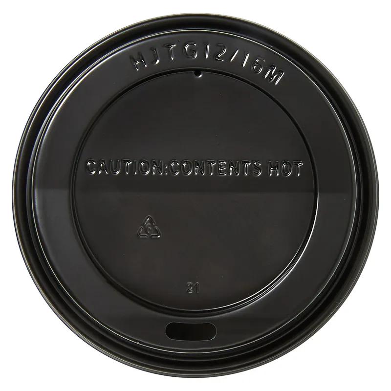Victoria Bay Lid Dome 92MM PS Black Round For Hot 10 OZ Squat - 24 OZ Cup Sip Through Travel 50 Count/Pack 20 Packs/Case