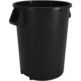 Sparta® Bronco Trash Can 21.43X21.43X27.9 IN 32 GAL Black Round LLDPE 4 Count/Case