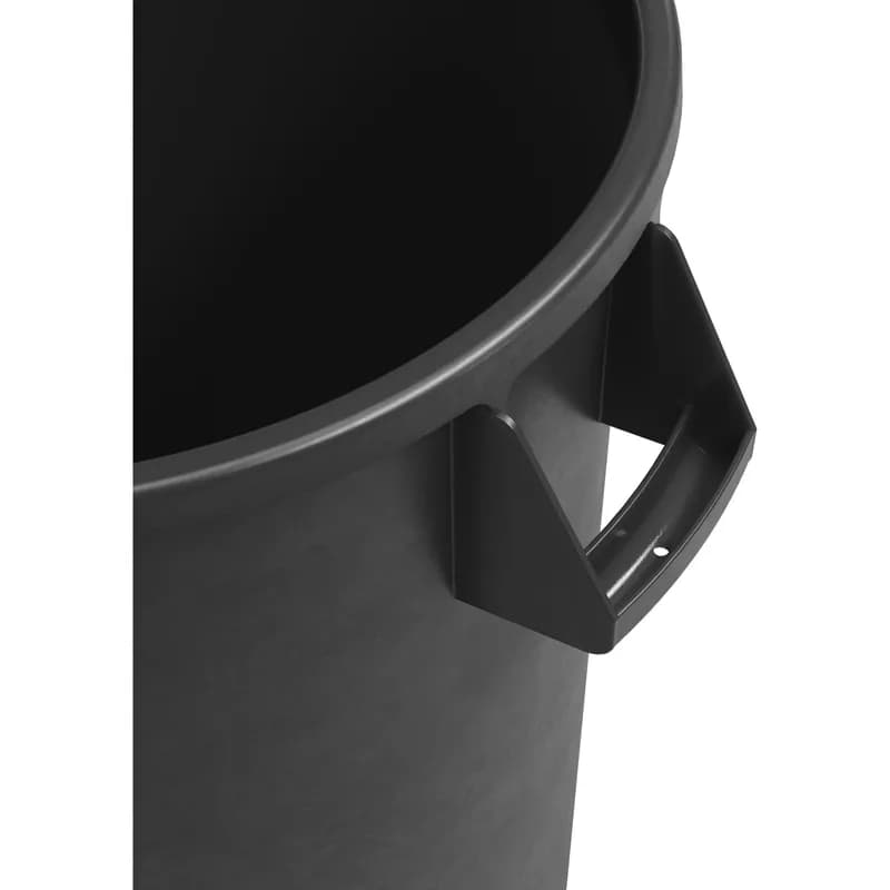 Sparta® Bronco Trash Can 21.43X21.43X27.9 IN 32 GAL Black Round LLDPE 4 Count/Case