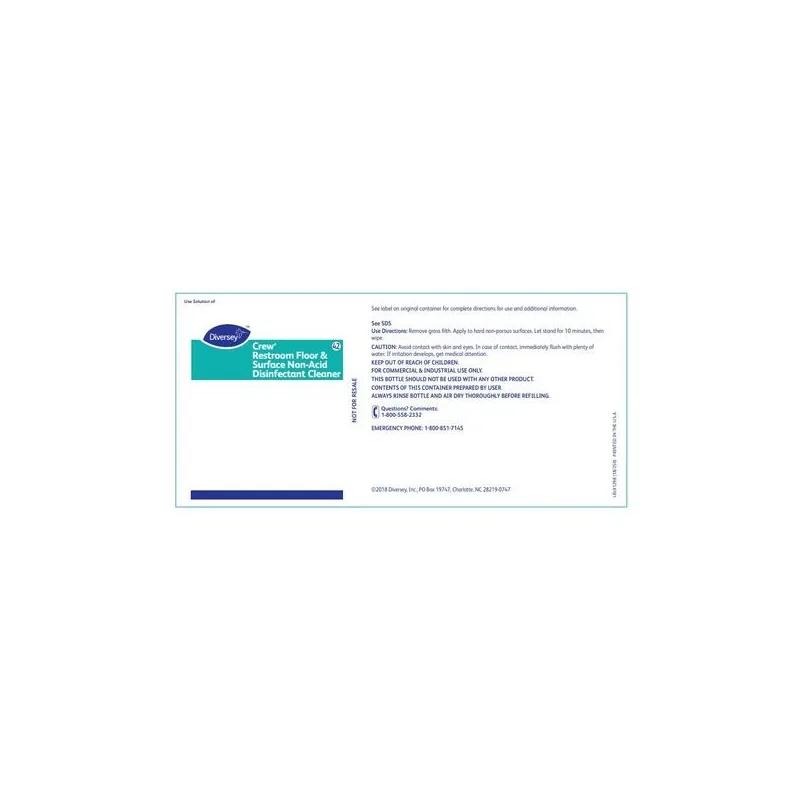 Crew® #42 Restroom Floor & Surface Non-Acid Disinfectant Cleaner Product Label For Bottle 1/Each