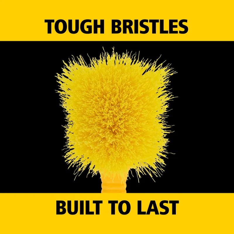 Utility Brush 8.00 IN Synthetic Fiber Polypropylene (PP) Yellow Short Handle 1/Each