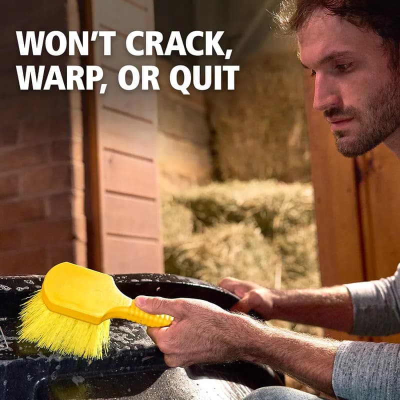 Utility Brush 8.00 IN Synthetic Fiber Polypropylene (PP) Yellow Short Handle 1/Each