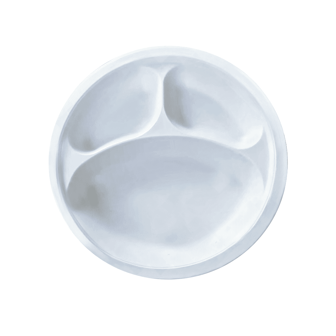 Victoria Bay Plate 9 IN 3 Compartment MFPP White Round Microwave Safe Freezer Safe 400/Case