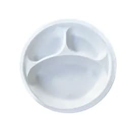 Victoria Bay Plate 9 IN 3 Compartment MFPP White Round Microwave Safe Freezer Safe 400/Case