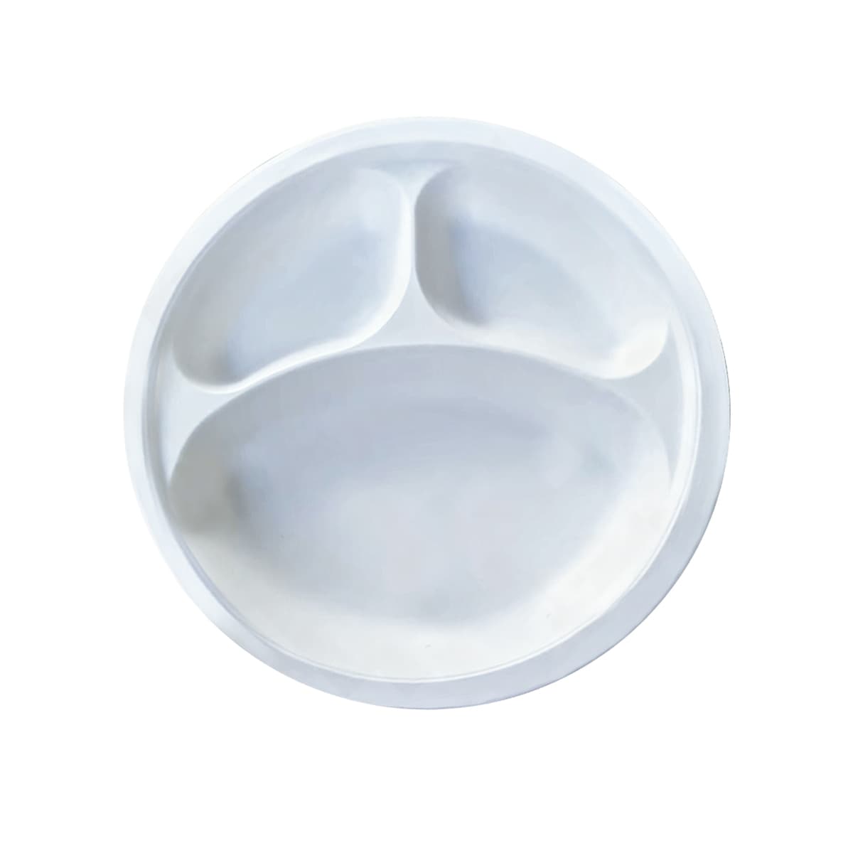 Victoria Bay Plate 9 IN 3 Compartment MFPP White Round Microwave Safe Freezer Safe 400/Case