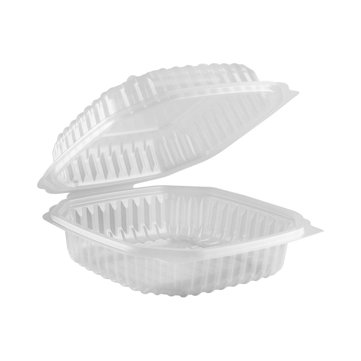 Take-Out Container Hinged 8X8 IN Plastic Square 200/Case