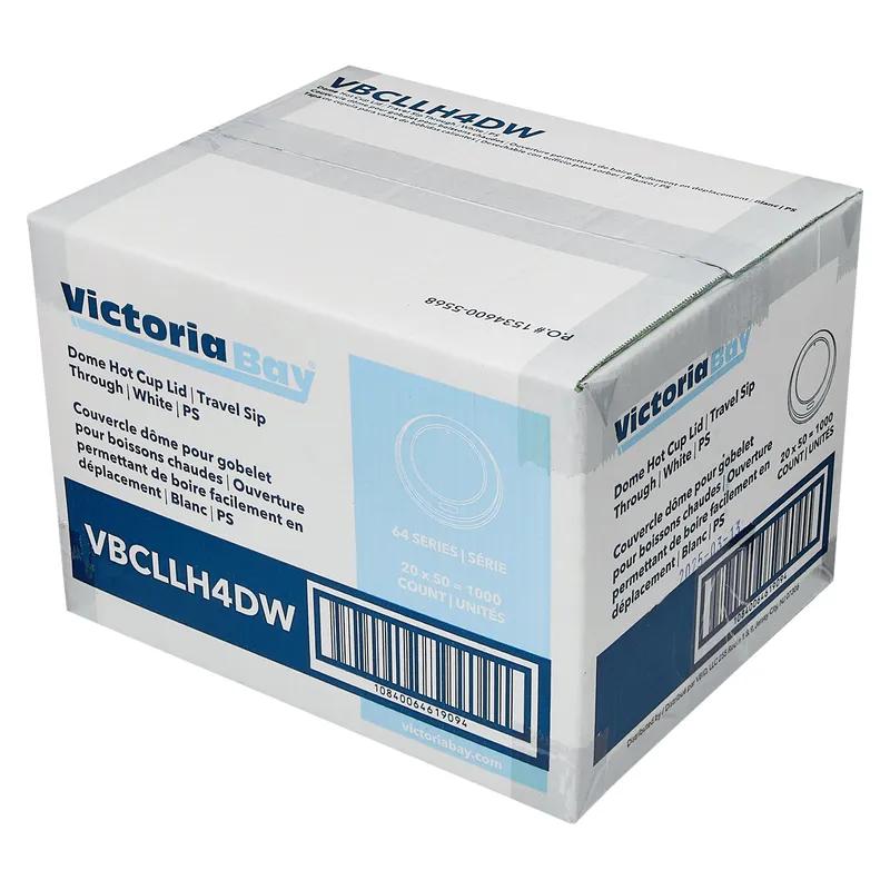 Victoria Bay Lid Dome PS White For 4 OZ Hot Cup Sip Through Travel 50 Count/Pack 20 Packs/Case 1000 Count/Case