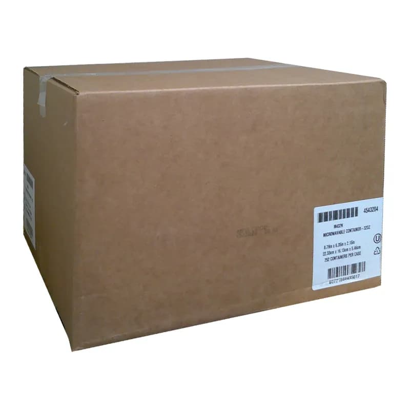 Take-Out Container Base 32 OZ PP White Rectangle 252/Case