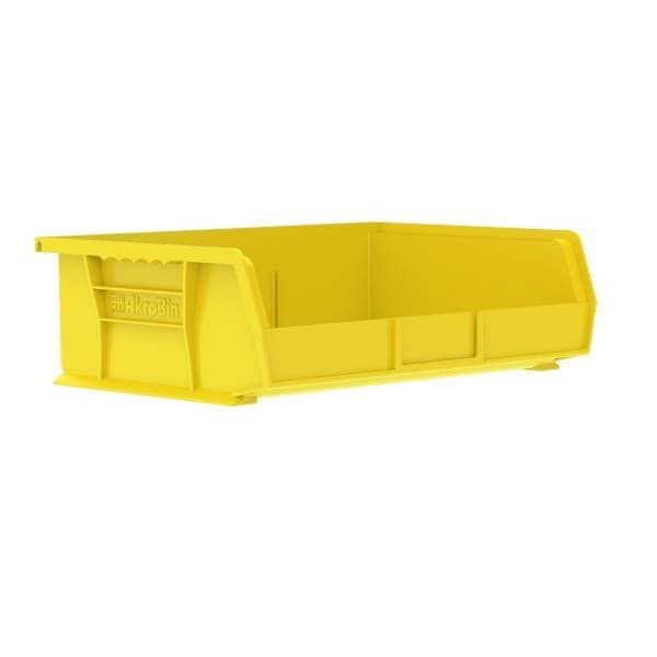 AkroBins Storage Bin 10.875X16.5X5 IN 60 LB Yellow Plastic 1/Each