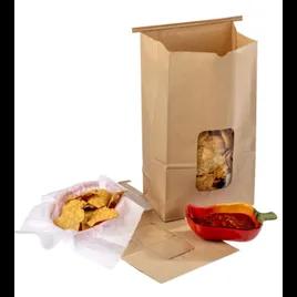 Tortilla Chip Bag Large (LG) 8.25X5.25X15 IN Paper Kraft With Window 250/Case