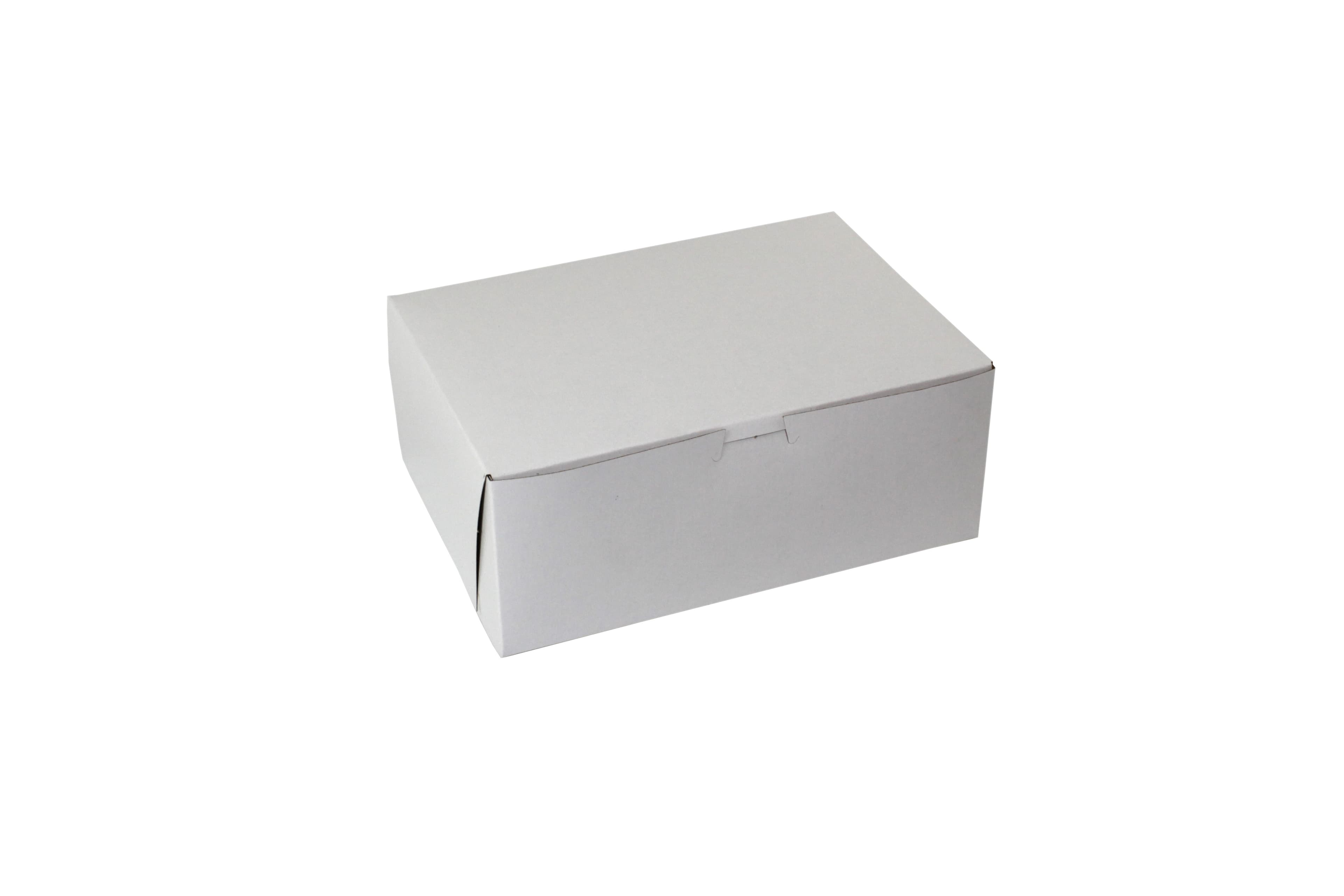 Bakery Box 10X7X4 IN Paperboard White Corner Lock 1-Piece 100/Bundle