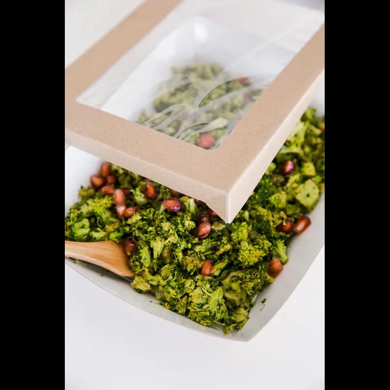 Take-Out Box & Lid Combo With PET Lid 8.9X6.1X2 IN Corrugated Cardboard Kraft 25 Count/Pack 4 Packs/Case 100 Count/Case