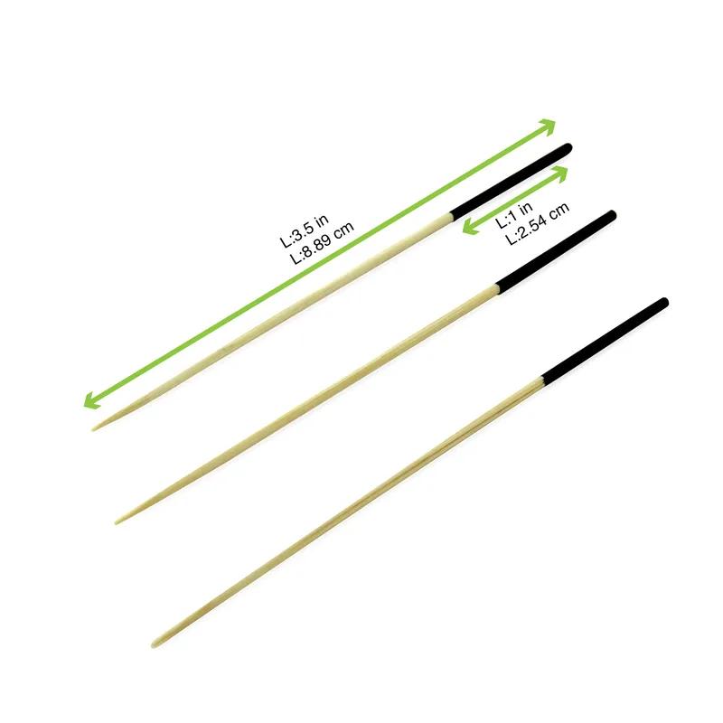 Pick 3.5 IN Bamboo Black 100 Count/Pack 20 Packs/Case 2000 Count/Case