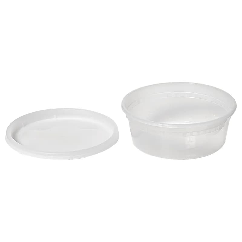 Victoria Bay Deli Container Base & Lid Combo 8 OZ PP Clear Round Heavy Duty 240/Case