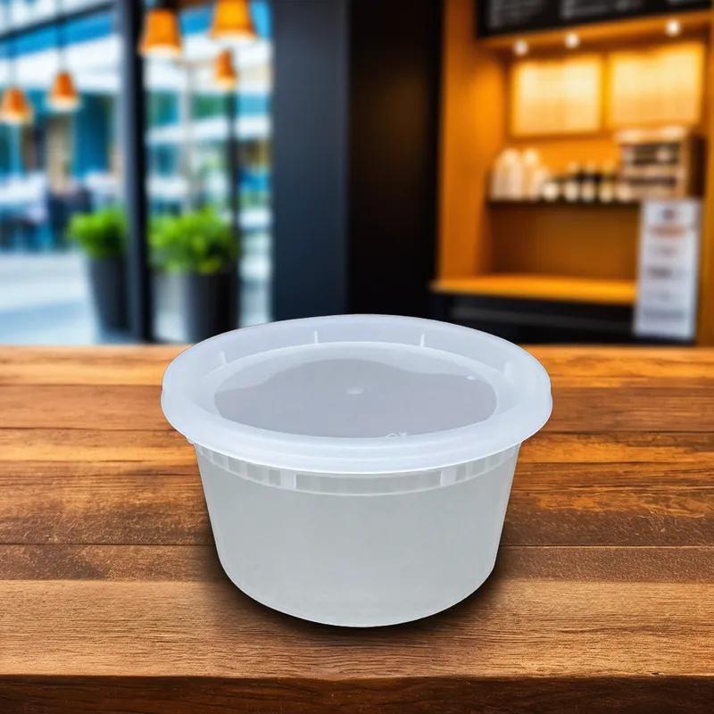 Victoria Bay Deli Container Base & Lid Combo 12 OZ PP Clear Round Heavy Duty 240/Case