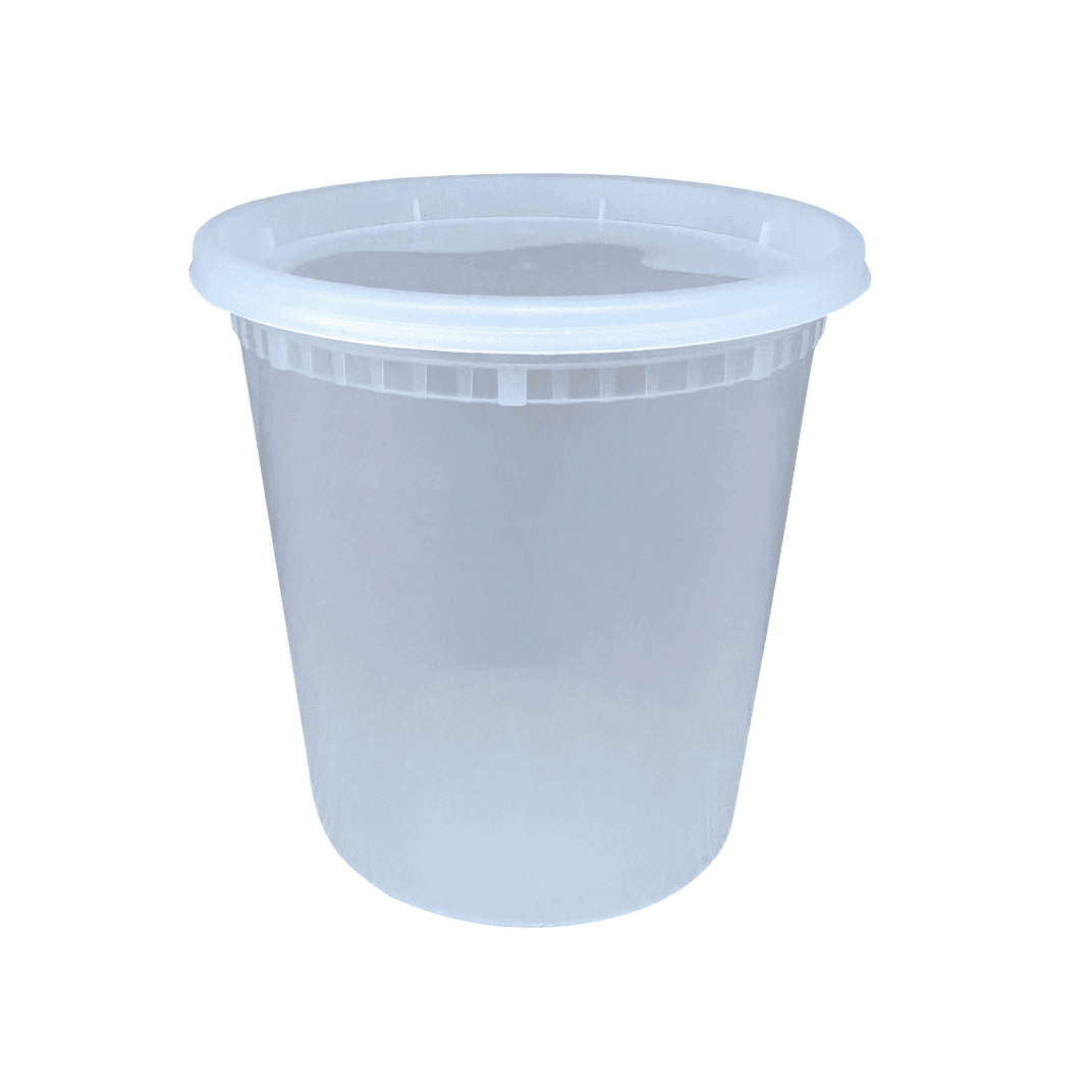 Victoria Bay Deli Container Base & Lid Combo 24 OZ PP Clear Round Heavy Duty 240/Case