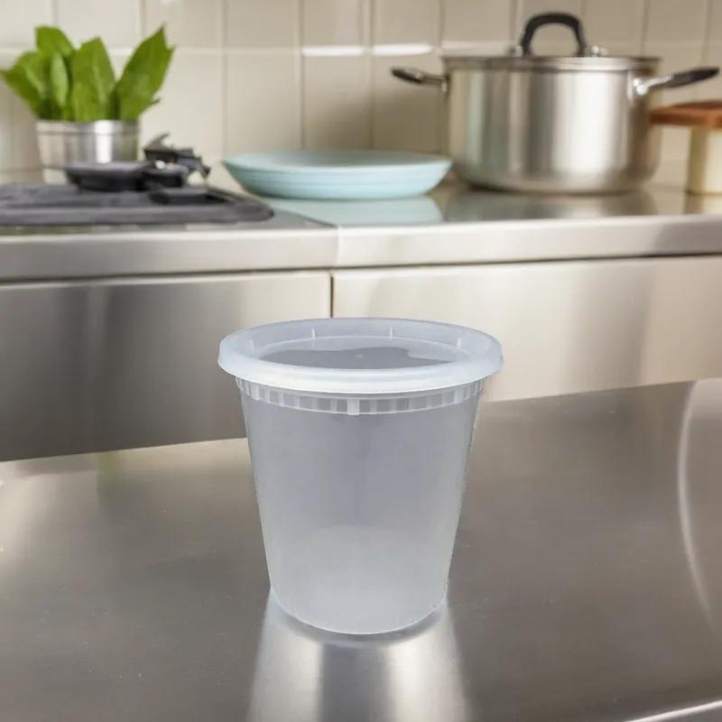 Victoria Bay Deli Container Base & Lid Combo 24 OZ PP Clear Round Heavy Duty 240/Case