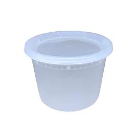 Victoria Bay Deli Container Base & Lid Combo 16 OZ PP Clear Round Heavy Duty 240/Case
