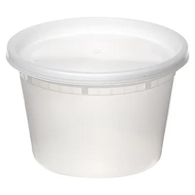 Victoria Bay Deli Container Base & Lid Combo 16 OZ PP Clear Round Heavy Duty 240/Case