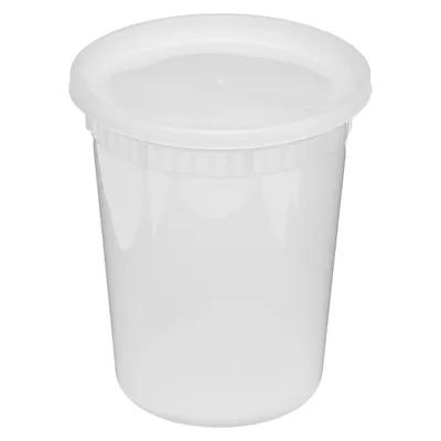 Victoria Bay Deli Container Base & Lid Combo 32 OZ PP Clear Round Heavy Duty 240/Case