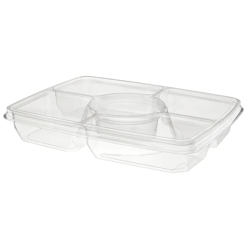 Essentials Serving Tray Base 14X11X2.5625 IN 4 Compartment RPET Clear Rectangle 60/Case