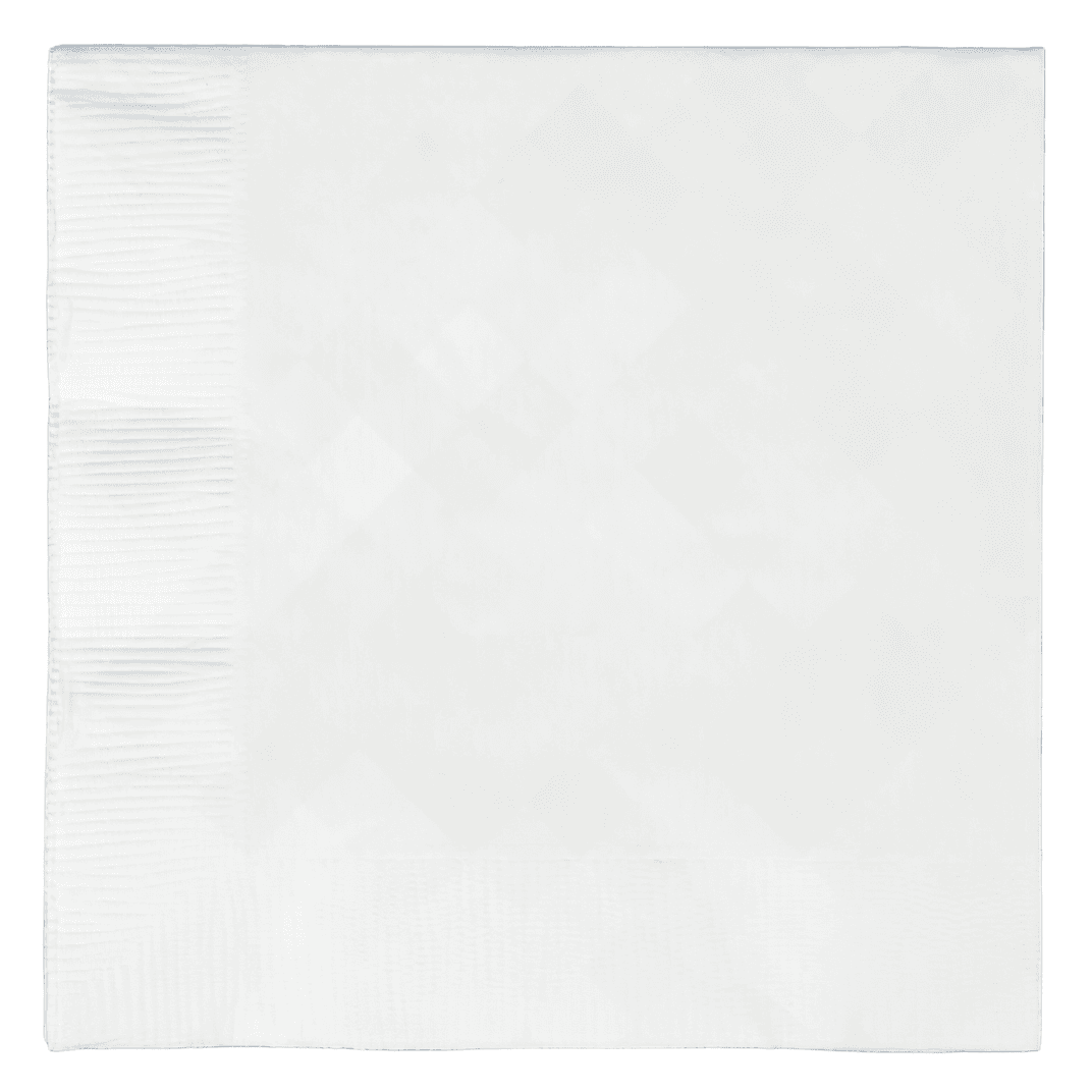 Beverage Napkins 10X10 IN White Paper 3PLY 1/4 Fold Embossed 50 Count/Pack 10 Packs/Case 500 Count/Case