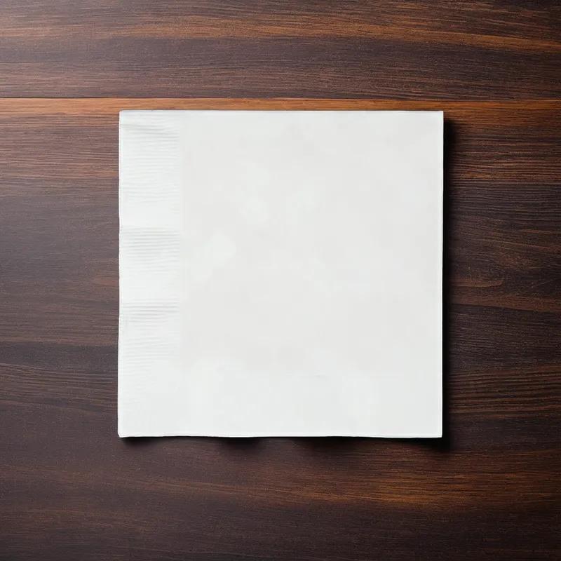 Beverage Napkins 10X10 IN White Paper 3PLY 1/4 Fold Embossed 50 Count/Pack 10 Packs/Case 500 Count/Case