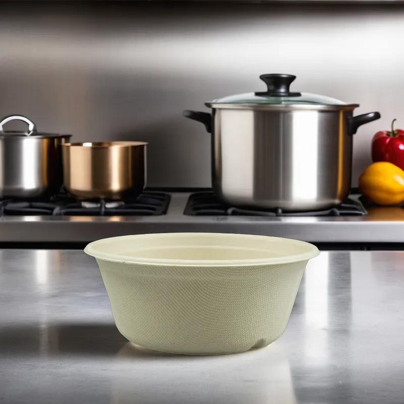 Victoria Bay Bowl 16 OZ Sugarcane Natural Round Microwave Safe Freezer Safe 500/Case