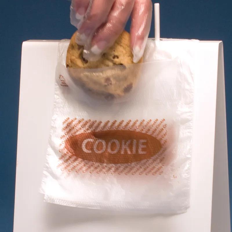 Deli Bag 5.5X5.5+1.5 IN HDPE 0.6MIL Clear Cookie With Flip Top Closure FDA Compliant Saddlepack 2000/Case