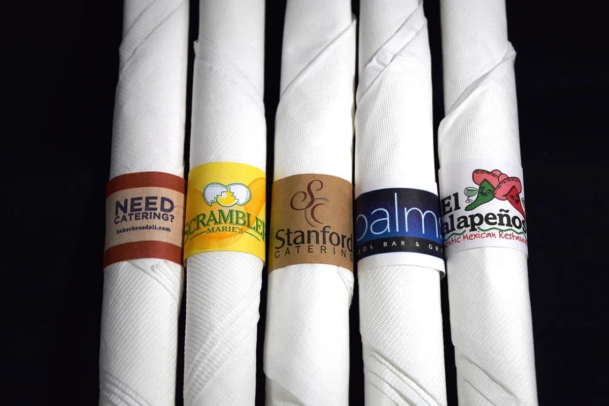 Napkin Bands 4.5X1.5 IN Burgundy 200 Count/Pack 10 Packs/Case 2000 Count/Case