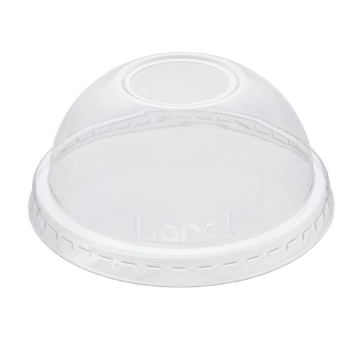 Karat® Lid Dome 90MM PET For 12-22 OZ Cold Cup With Hole 1000/Case