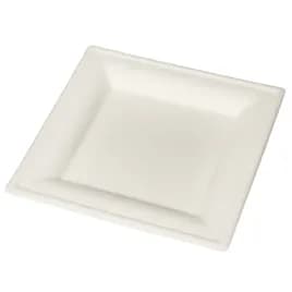 Victoria Bay Plate 6.3X6.3X0.6 IN Bamboo Sugarcane White Square Microwave Safe Freezer Safe 500/Case
