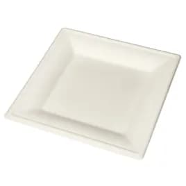 Victoria Bay Plate 7.9X7.9X0.6 IN Bamboo Sugarcane White Square Freezer Safe Microwave Safe 500/Case