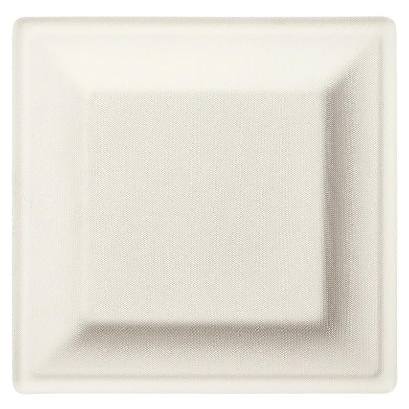 Victoria Bay Plate 7.9X7.9X0.6 IN Bamboo Sugarcane White Square Freezer Safe Microwave Safe 500/Case