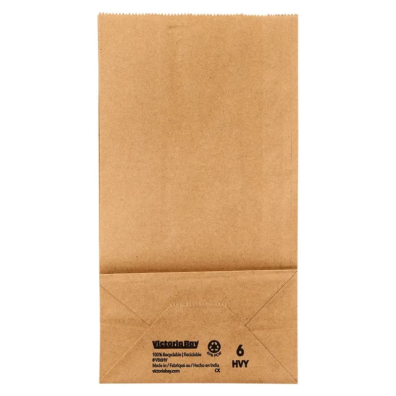 Victoria Bay Bag 6 LB Paper 50# Heavyweight Kraft 400/Bundle