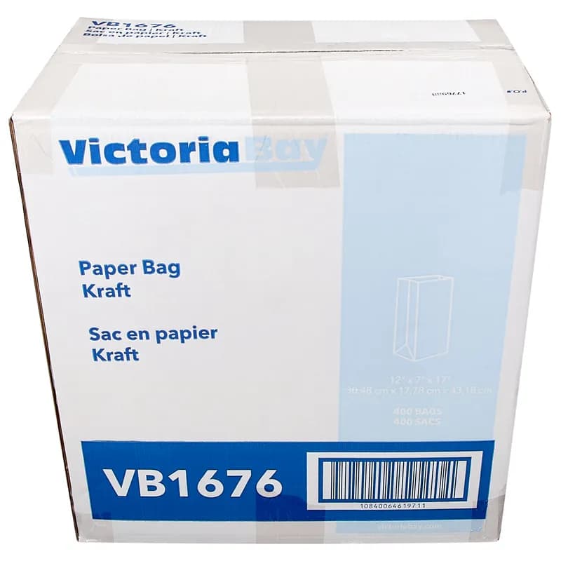 Victoria Bay Bag 12X7X17 IN 76 LB Paper Kraft 1/6 400 Count/Pack