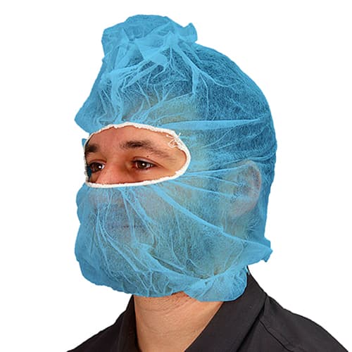 PolyLite® Beard Cover Hood OS Blue Lightweight PP 100 Count/Box 10 Box/Case 1000 Count/Case