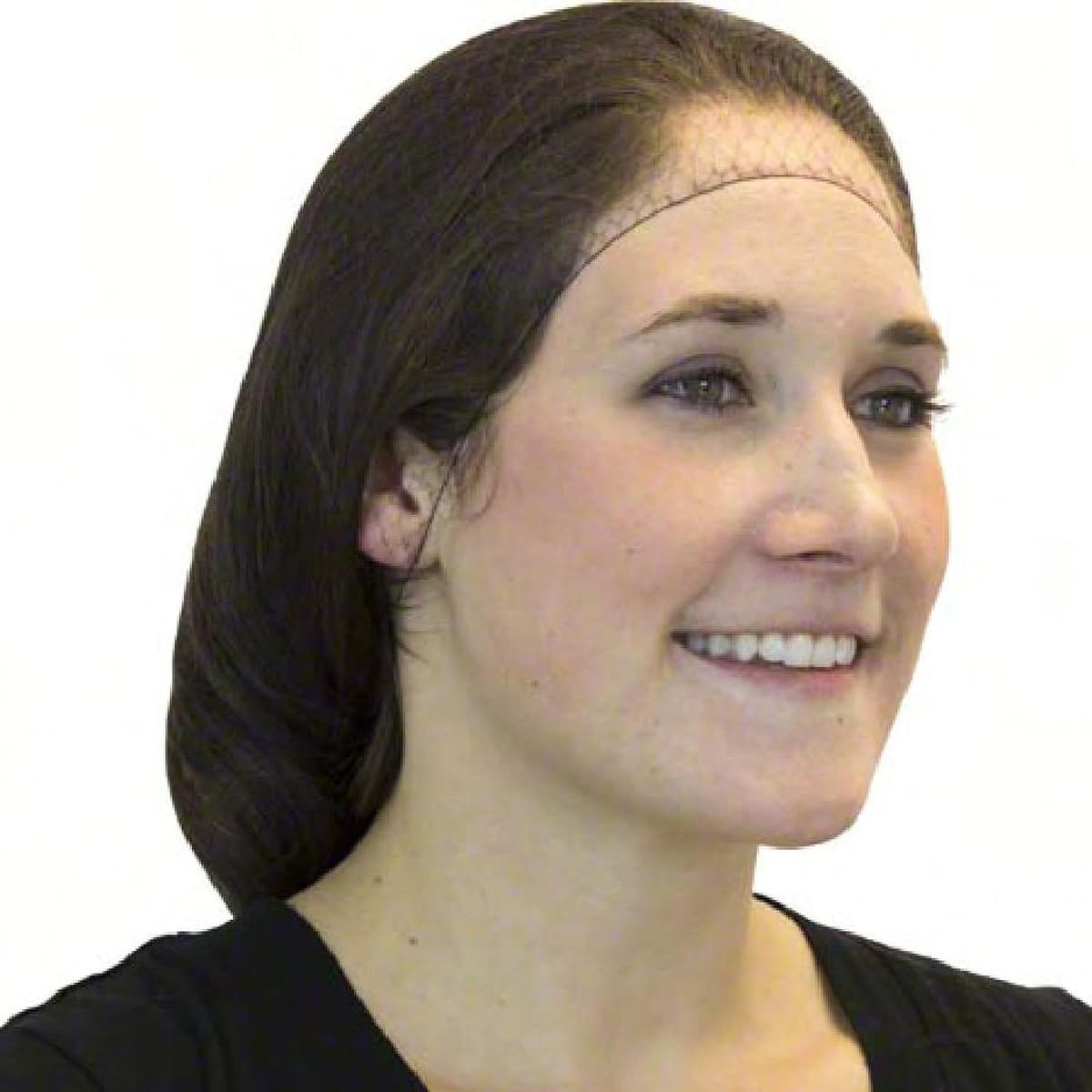 Hairnet 28 IN Dark Brown Lightweight Nylon Fire Retardant 144/Box