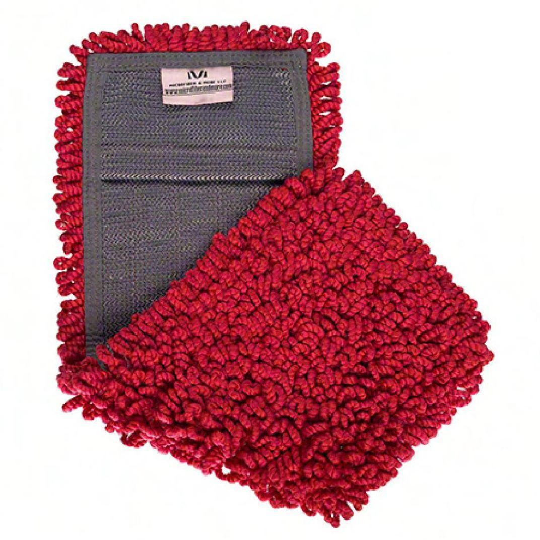 Mop Pocket 18 IN Red Gray Microfiber Heavy Duty Premium 36/Case