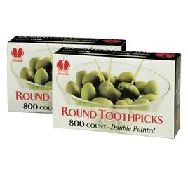 Poly King® Toothpick Unwrapped 800 Count/Pack 24 Packs/Case