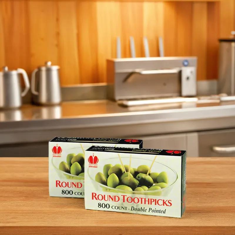 Poly King® Toothpick Unwrapped 800 Count/Pack 24 Packs/Case