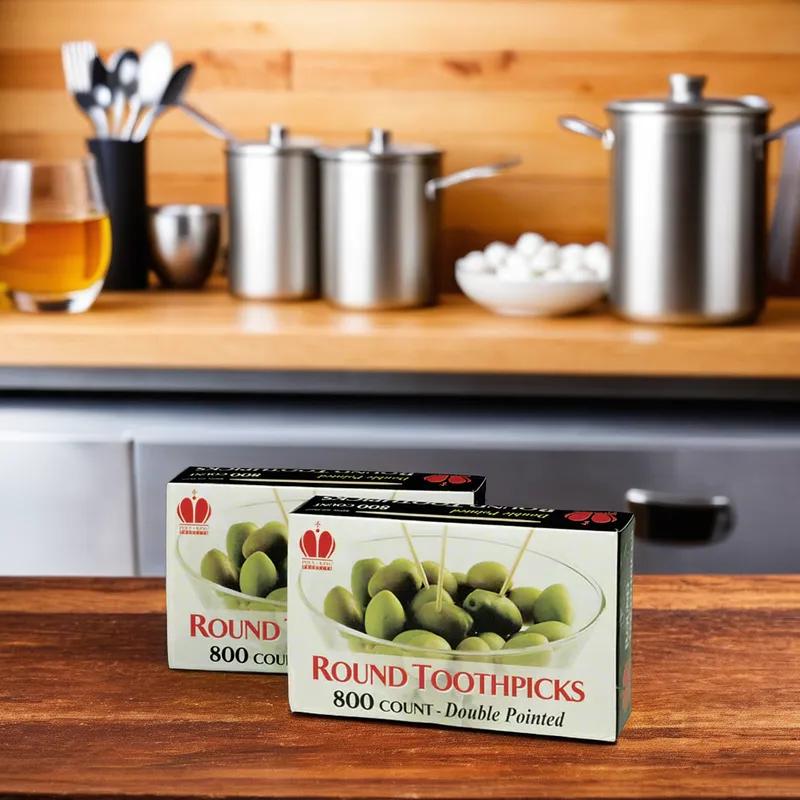 Poly King® Toothpick Unwrapped 800 Count/Pack 24 Packs/Case