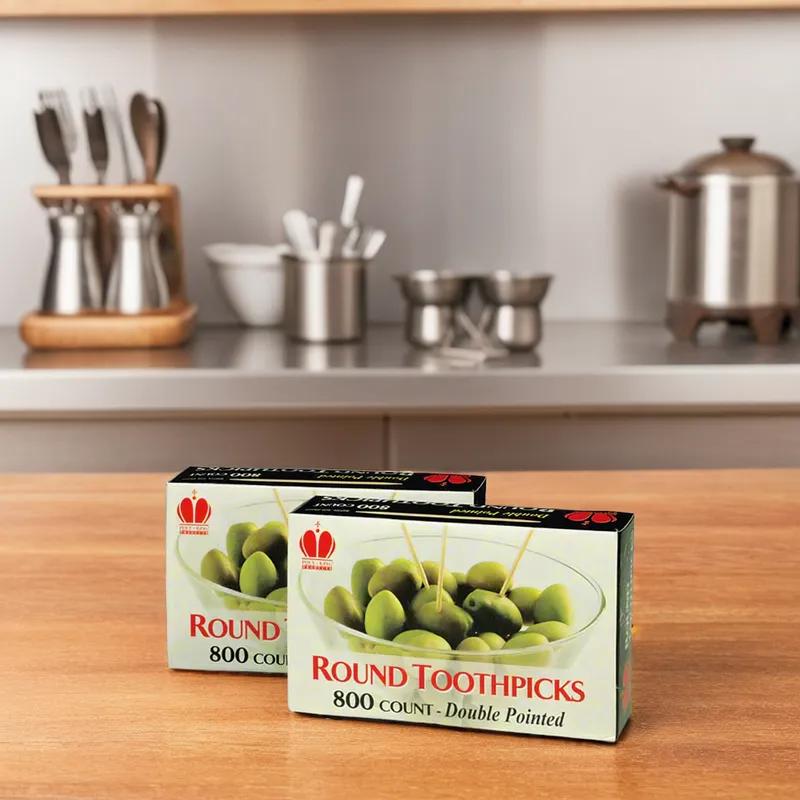 Poly King® Toothpick Unwrapped 800 Count/Pack 24 Packs/Case