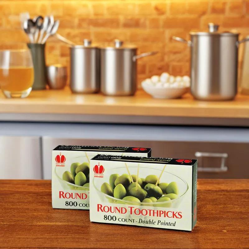 Poly King® Toothpick Unwrapped 800 Count/Pack 24 Packs/Case