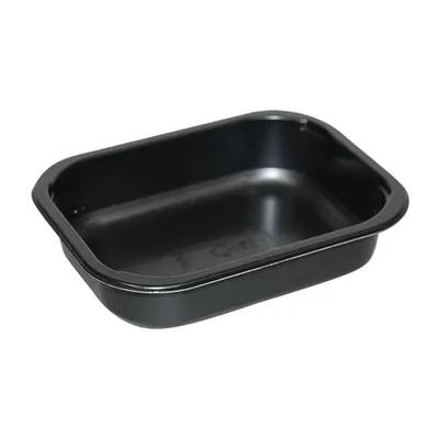 Take-Out Container Base 6.63X5X1.5 IN CPET Black Rectangle Oven Safe 704/Case