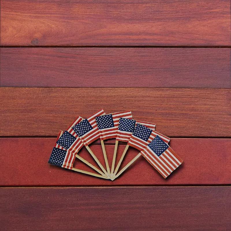 Poly King® Flag Pick American 144 Count/Pack 100 Packs/Case