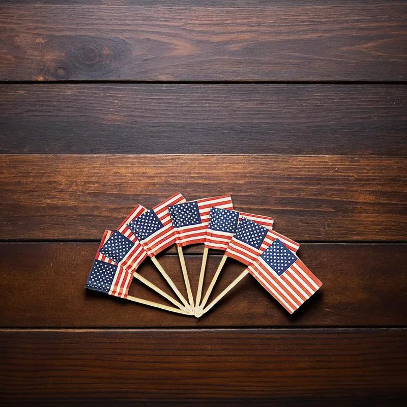 Poly King® Flag Pick American 144 Count/Pack 100 Packs/Case