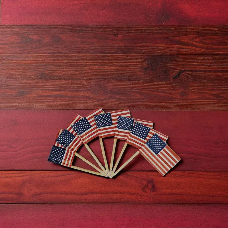 Poly King® Flag Pick American 144 Count/Pack 100 Packs/Case